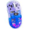 Lancoon Mouse senza fili trasparente con luce RGB 5 DPI regolabili Dual-Mode Design ergonomico schermo di visualizzazione della batteria per PC Computer portatile ufficio casa