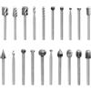 QWORK® 20 Pezzi Set di frese intaglio per legno, alta durezza, gambo 3mm, per utensili rotanti