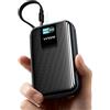 Kuulaa 20000mAh Power Bank 45 W, ricarica rapida con cavo USB-C integrato, batteria esterna USB-C In&Out per iPhone 17, 16, 15 Pro, Samsung S22, Xiaomi