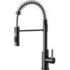 ASONINE Rubinetto Lavello Cucina,Miscelatore Cucina con 360° Bocca girevole, Rubinetto Cucina Con Due Tipi Di Getto D'acqua,Arco Alto Rubinetto Lavello Cucina con Molla a Spirale,Acciaio