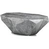 STONES HOME FURNITURE, Tavolino Salotto Moderno in Compensato Marino Ricoperto da Tasselli di Pietra Fossile Gray Stone, Modello Diamond Medium, Colore Grigio Scuro, 70 x 120 x h 40 cm