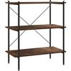 vidaXL Scaffale con 3 Mensole Nero e Naturale 80x40x92 cm