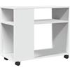 vidaXL Tavolino con Ruote Bianco 70x35x60 cm in Truciolato