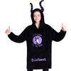 Disney Felpa Coperta per Bambini - Felpa Oversize in Pile con Cappuccio Stitch Bambina Ragazze Gadget Regalo Ufficiale (Nero Maleficent)