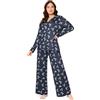Disney Pigiama Donna Lungo - Pigiama Stitch a Maniche Lunghe S-XL - Pigiami Donna Ragazza Invernale Gadget Stitch Regalo (Blu, M)