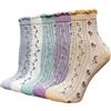 DXYAKY, 5 paia di calzini da donna in cotone, tema floreale vintage