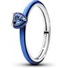 PANDORA Bague pour femme en argent avec chakra bleu cœur 193088C03, 52/16,6, argent sterling, Cristal
