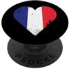 France Heart Flag Apparel Bandiera Francia Cuore PopSockets PopGrip Adesivo