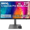 BenQ PD2732U Monitor Designer 27 4K Thunderbolt 4 (90W), 99% Adobe RGB/Display P3, 100% sRGB/Rec.709, Daisy Chain, Calibrazione Software, KVM, Regolabile, per flussi di lavoro Digital-to-Print