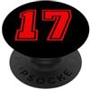 Leggende dello sport Tifoso della squadra sportiva rossa numero n. 17 PopSockets PopGrip Adesivo