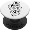 Grandio Design Funny Gamer Geek & Gaming Gaming WASD Computer Tastiera PC Gamer Move Keys PopSockets PopGrip Adesivo