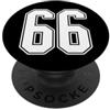 Sports Team Halloween Football Group Cos #66 Bianco Outline Numero 66 Sport Fan Jersey Style PopSockets PopGrip Adesivo