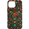 Folk Art Gifts Custodia per iPhone 16 Pro Max Bandiera messicana modello azteco Messico Pride floreale