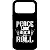 skeleton concert band gothic music sound Custodia per iPhone 17 Pro Max Peace Love Rock and Roll