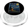 Starry Night Van Gogh Cat Butterflies Ae Pittura di Van Gogh della farfalla del gatto della notte stellata PopSockets PopGrip per MagSafe
