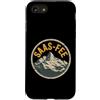 Alpine Ski Travel Winter City Mountain E Custodia per iPhone SE (2020) / 7/8 Saas-Fee Montagna Retro Tramonto Alpino