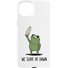 Funny Frog Meme Surfing Humor Gifts Men Custodia per iPhone 15 Plus We Surf At Dawn Frog Funny Frog Meme Surfing Board Surfer
