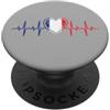 Heart Beat France Flag Tees Bandiera Francia battito cuore PopSockets PopGrip Adesivo