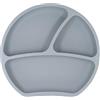 Kindsgut Piatto Silicone Bambini con Ventosa, 3 Scomparti, grigio scuro