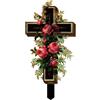Colcolo Decorazione a croce per lapide, per cimitero, pezzo decorativo, decorazione per tomba, palo da giardino per giardino, patio, esterno