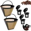 Aromaticaerope 2 Pezzi Filtro Caffe, +4 Capsule, Resistente al Calore e All'usura, Manico Portatile, Set di Filtri, Riutilizzabile, Adatto alla Maggior Parte Delle Macchine da Caffè