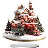 predolo 2D con base, scena natalizia da collezione, casa innevata, villaggio invernale per decorazioni per feste, a