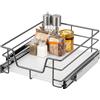 Bremermann cassetto telescopico bremermann 45 cm con ripiano, cassetto da cucina per il montaggio a posteriori, armadio estraibile in metallo, grigio