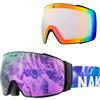 NAKED Optics Le STORM Maschere da Sci per Uomini, Maschere da Sci per Donne, Maschere da Snowboard, Maschere da Sci con Lenti Intercambiabili (STORM Art incl. Lente per Maltempo)