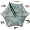 Nikou Rete da Pesca 6 Fori, Trappola Per Gamberetti in Nylon Pieghevole | Pesca Automatica Gabbia con Cerniera, Trappole Pesci Portatile 58×22cm, Rezzaglio per Catturare Gamberi Granchi Esche