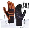 Generico Guanti Invernali Riscaldati USB Touchscreen 3 Livelli Calore Antiscivolo