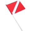HORIALENCE Bandiera da Immersione Rossa con Asta Rigida da 60 Cm per Floating Buoy e Freediving Come Segnale Visibile