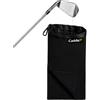 CaddieX Mazze da golf e borsa per la pulizia delle palline con asciugamano integrato, esterno impermeabile, fodera interna Clean Face Technology, lavabile in lavatrice, pulisce le fessure delle mazze