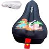 Generic Coprisella per Bicicletta per Bambini, Cuscino per Sella da Bicicletta per Bambini con LED, Imbottitura Protettiva in Silicone Memory Foam, Black M
