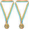 Holibanna 2 Pezzi Medaglie per Eventi, Medaglie Evento, Medaglia di Metallo in Lega di Zinco Oro con Nastro da Collo, per Maratone e Souvenir Evento, per Runner e Appassionati di Maratona