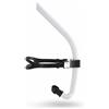 Folpus Boccaglio in Silicone Snorkel per Nuoto Allenamento Respiratore Tubo Frontale con Pezzo Bocca Morbido Struttura Frontale Stabile Fissaggio Sicuro, Bianco