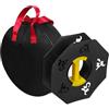 BESTYASH Avvolgicavo per Tracciatura Linee Sportive Nero in Plastica e Tessuto, Marcatura Precisa, Struttura a Doppio Cuscinetto, Maniglia Antiscivolo, con Borsa, per Scuola e Piste