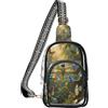 linqin Marsupio trasparente da donna con tasche multiple | Frontale in PVC trasparente, per tutte le stagioni, leggero portatile, vetro colorato libellule