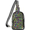 linqin Marsupio trasparente per frequentatori di festival con doppia modalità di trasporto | Parte anteriore in PVC trasparente, per tutte le stagioni, leggera e portatile, colore leopardato floreale