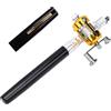 doorslay Canna da Pesca Tascabile, Mulinello da Spinning, Attrezzatura Pesca Portatile Telescopica con Design a Penna Mini per Viaggi con Zaino, Mulinello in Metallo Resistente (1M)