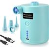 TECHSHARE Pompa ad aria elettrica per flatables, pompa elettrica ricaricabile con gonfiaggio/smorzamento rapido, pompa da 4000 mAh batteria che gonfia con 3 ugelli per piscina paddling, materassino, piscina da
