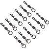 Artibetter 20 Pezzi Girella da Pesca Solido, Connettore per Lenza, Lega di Rame, Nero, Robusta e Flessibile, da Pesca, per Uso Quotidiano