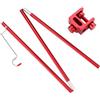 AMUSLESUR Supporto Lampada Campeggio Pieghevole Mini in Lega di Alluminio | Kit Portatile Smontabile, Colore Rosso, per Trekking e Campeggio, Accessorio Leggero Multiuso