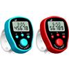 Perodlly Contatore Digitale a 5 Dita Contatore Manuale elettronico LED Manuale Clicker Conteggio 2 Pezzi.
