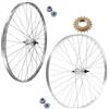 ECOVELO COPPIA RUOTE/CERCHIO ANTERIORE + POSTERIORE BICI 1V 28 x 1.75 700x35 + PIGNONE 18T PER CITYBIKE EPOCA OLANDA 28"