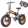 ZAZAWORK Bici Elettrica Pieghevole 20×4.0 Fat Tire, Bicicletta Elettrica 48V 20Ah Batteria Rimovibile fino a 120 km 250W,60 Nm, 7 Velocità per Adulti, Freni Idraulici Doppia Sospensione per Ogni Terreno