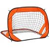 AsrMyjcx Porta da Calcio Portatile Rete Allenamento Mini Porta Pieghevole Montaggio Rapido con Struttura in Fibra di Vetro E Tessuto Oxford con Picchetti, Arancione