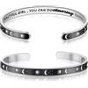 Yifnny Bracciale d'ispirazione, Bracciale regolabile con incisione in acciaio inossidabile Bracciale dell'amicizia Sole e Luna Regali (You Can Do Amazing Things)