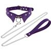 predolo Collare Choker in Pelle PU con Catena Regolabile per Donne Accessorio Moda Gotico Rock Adatto per Feste a Tema Serate E Cosplay, Viola