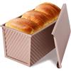 VINATO Stampo per Pane in Cassetta, (21x11x11 cm) Grande Capacità, Acciaio al Carbonio con Coperchio Antiaderente, Teglia per Pane Tostato Plumcake, e Panificazione
