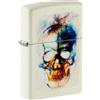 Zippo Accendino antivento a forma di teschio, che si illumina al buio, con immagine a colori, ricaricabile, riutilizzabile, antivento, confezione regalo, prodotto negli Stati Uniti